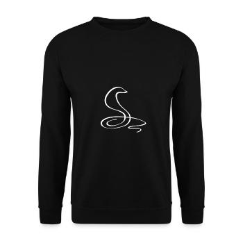 One line snake white - Unisex Sweatshirt - black - Front - Alina (178cm) & Michal (187cm)