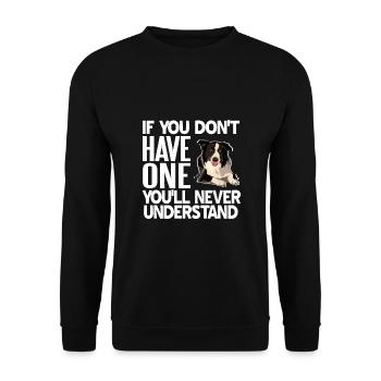 Border Collie - Sweat-shirt Unisexe - noir - Devant - Alina (178cm) & Michal (187cm)