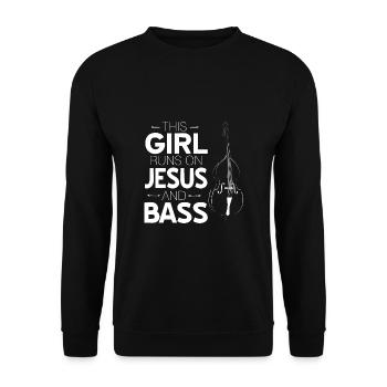 contrebasse - Sweat-shirt Unisexe - noir - Devant - Alina (178cm) & Michal (187cm)