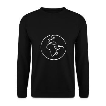 One line earth white - Unisex Sweatshirt - black - Front - Alina (178cm) & Michal (187cm)