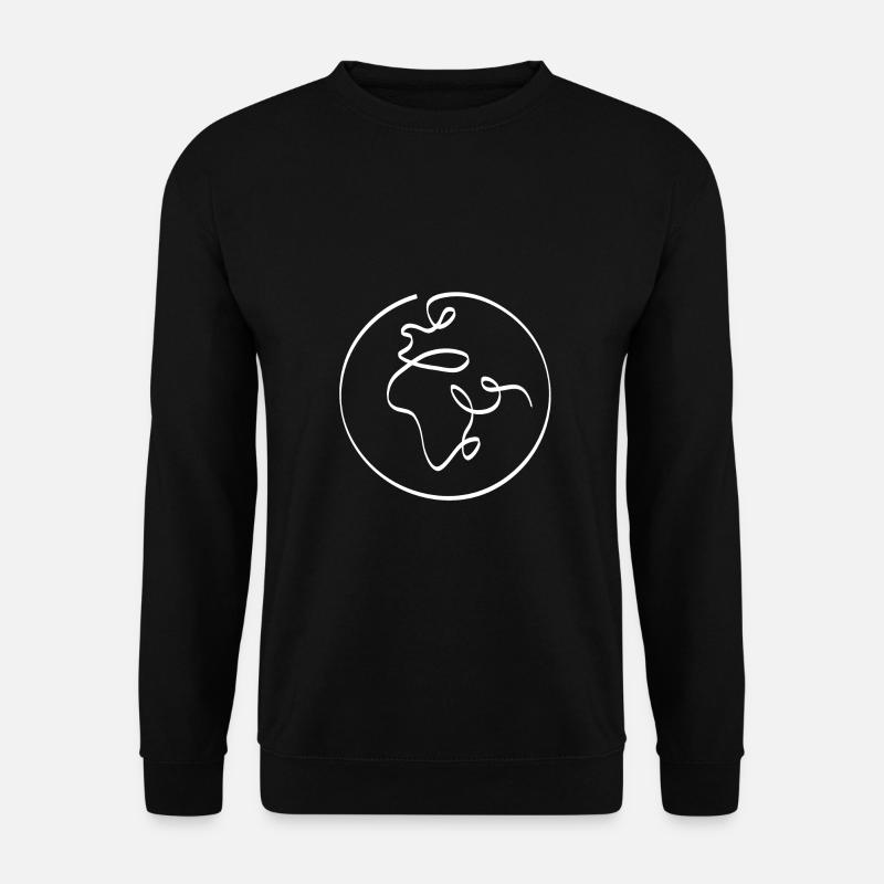 One Line Erde weiß - Unisex Pullover - Schwarz