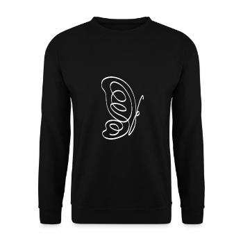 One line butterfly white - Unisex Sweatshirt - black - Front - Alina (178cm) & Michal (187cm)