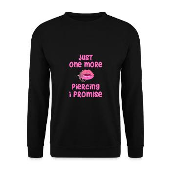 Just One More Piercing - Unisex Sweatshirt - black - Front - Alina (178cm) & Michal (187cm)