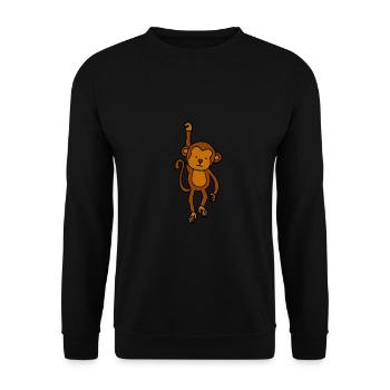 Singe mignon - singe araignée enfants cadeau bébé - Sweat-shirt Unisexe - noir - Devant - Alina (178cm) & Michal (187cm)