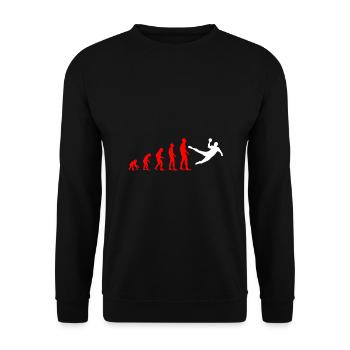 Chemise de handball Evolution idée cadeau rouge blanc - Sweat-shirt Unisexe - noir - Devant - Alina (178cm) & Michal (187cm)