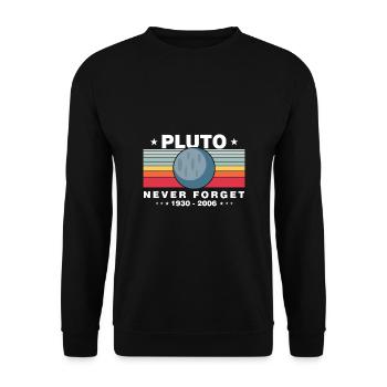 Pluto Zwerg Planet - Unisex Pullover - Schwarz - Vorne - Alina (178cm) & Michal (187cm)