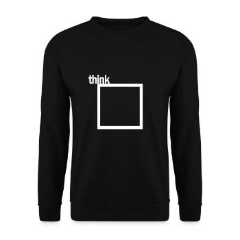 Think outside the Box Clever Querdenker weiß - Unisex Pullover - Schwarz - Vorne - Alina (178cm) & Michal (187cm)