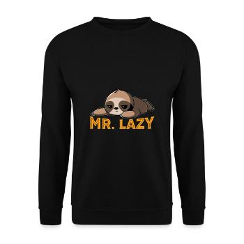 Mr. Lazy - sloth - Unisex Sweatshirt - black - Front - Alina (178cm) & Michal (187cm)