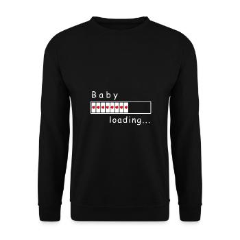 baby loading. baby loadable with hearts - Unisex Sweatshirt - black - Front - Alina (178cm) & Michal (187cm)