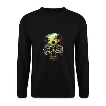 Crâne de palmier soleil d'été - Sweat-shirt Unisexe - noir - Devant - Alina (178cm) & Michal (187cm)