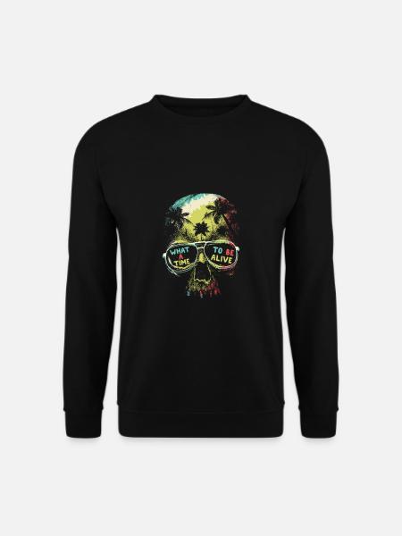 Sommer Sonne Palme Totenkopf - Unisex Pullover - Schwarz