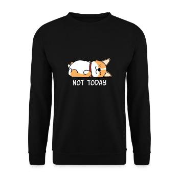 Chien paresseux endormi - Sweat-shirt Unisexe - noir - Devant - Alina (178cm) & Michal (187cm)