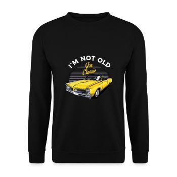 Old school vintage classic vintage car - Sweat-shirt Unisexe - noir - Devant - Alina (178cm) & Michal (187cm)