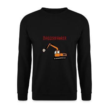 Baggerfahrer - Unisex Pullover - Schwarz - Vorne - Alina (178cm) & Michal (187cm)