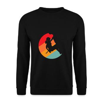 Rock climbing woman - Unisex Sweatshirt - black - Front - Alina (178cm) & Michal (187cm)