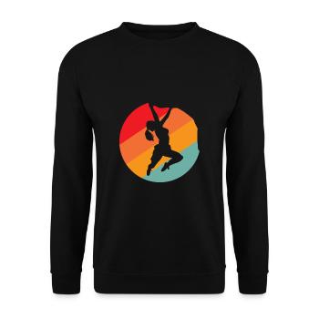 Rock climbing woman - Unisex Sweatshirt - black - Front - Alina (178cm) & Michal (187cm)