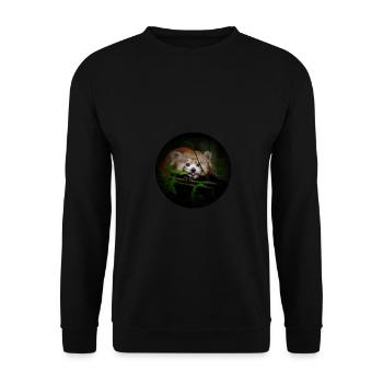 red panda comic style red panda - Unisex Sweatshirt - black - Front - Alina (178cm) & Michal (187cm)