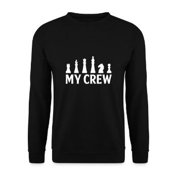Schach Schachspieler Schachfiguren - Unisex Pullover - Schwarz - Vorne - Alina (178cm) & Michal (187cm)