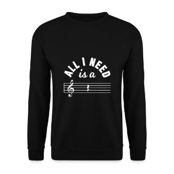 Music notes music teacher musical note gift - Unisex Sweatshirt - black - Front - Alina (178cm) & Michal (187cm)