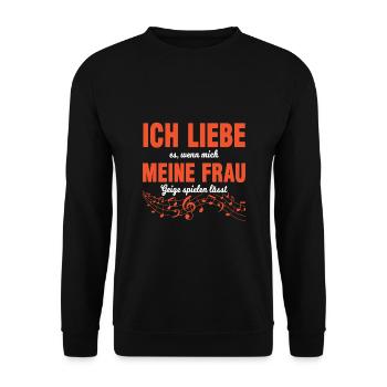 Geige Geigenspieler Violine Violinist Frau - Unisex Pullover - Schwarz - Vorne - Alina (178cm) & Michal (187cm)