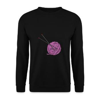 Pinkes Strickgarn - Unisex Pullover - Schwarz - Vorne - Alina (178cm) & Michal (187cm)