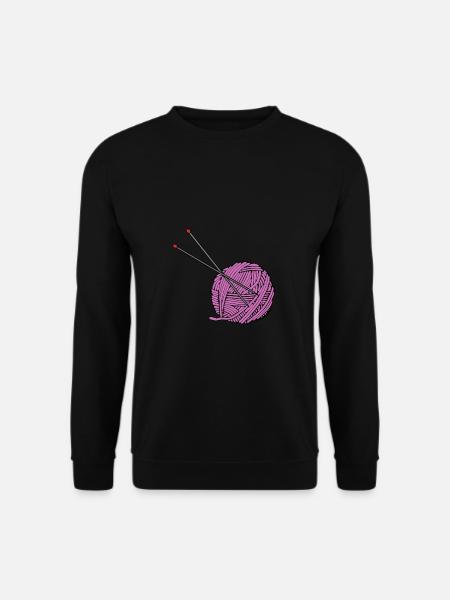 Pink knitting yarn - Unisex Sweatshirt - black