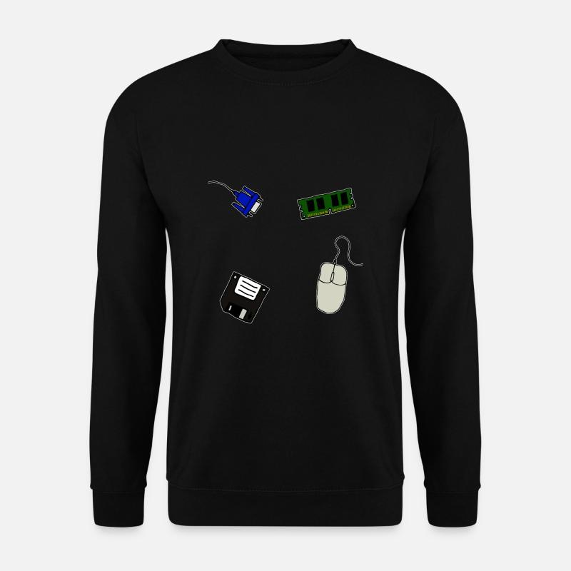 Retro Computer Floppy VGA Mouse Memory - Sweat-shirt Unisexe - noir