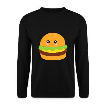 Burger, fast food, essen, kochen - Unisex Pullover - Schwarz - Vorne - Alina (178cm) & Michal (187cm)