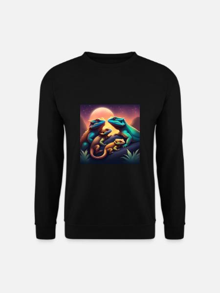 Bartagame Reptilien Geschenkidee Haustiere - Unisex Pullover - Schwarz
