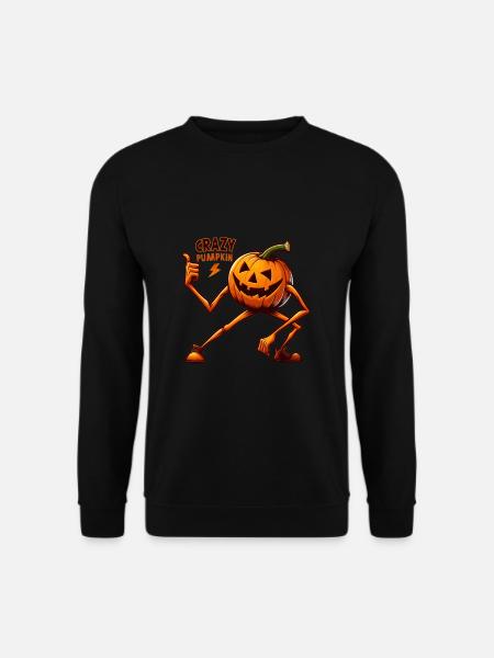 Crazy Veggies: Pumpkin Poser - Unisex Sweatshirt - black