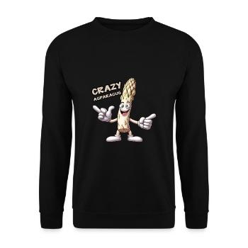 Crazy Veggies: Asparagus Pro Thumbs Up - Unisex Pullover - Schwarz - Vorne - Alina (178cm) & Michal (187cm)