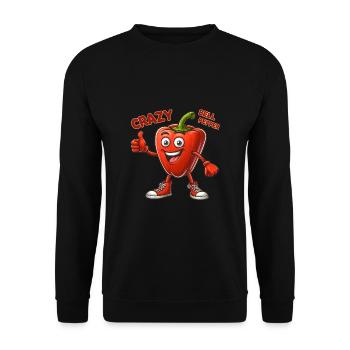 Crazy Veggies: Bell Pepper With Thumbs Up - Unisex Sweatshirt - black - Front - Alina (178cm) & Michal (187cm)