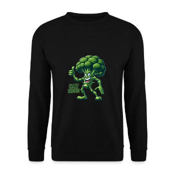 Légumes fous : Broccoli Bodybuilder Pro Pouces en l’air - Sweat-shirt Unisexe - noir - Devant - Alina (178cm) & Michal (187cm)