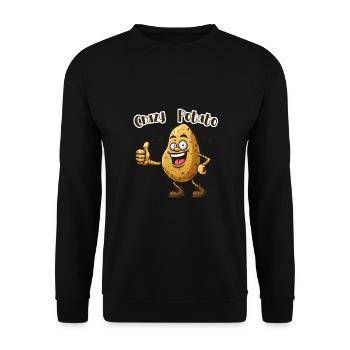 Crazy Veggies: Potato thumbs up - Unisex Pullover - Schwarz - Vorne - Alina (178cm) & Michal (187cm)