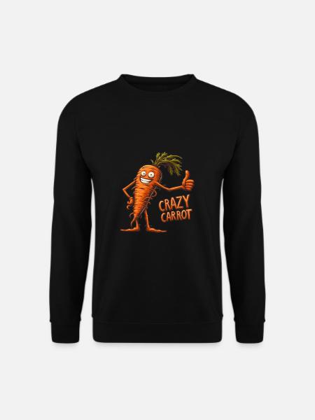 Crazy Veggies: Carrot Thumbs Up - Unisex Sweatshirt - black