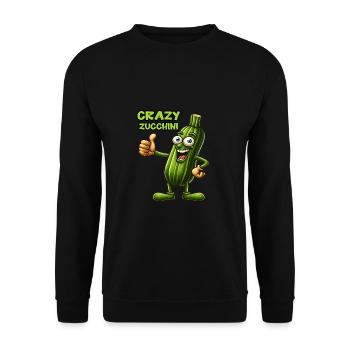 Crazy Veggies: Zucchini Thumbs Up - Unisex Sweatshirt - black - Front - Alina (178cm) & Michal (187cm)