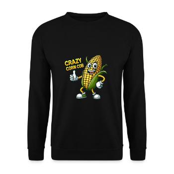 Crazy Veggies: Corn Cob Thumbs Up - Unisex Pullover - Schwarz - Vorne - Alina (178cm) & Michal (187cm)
