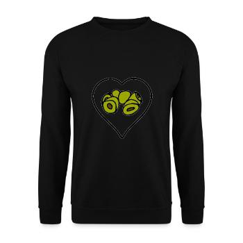 Des olives dans le cœur J’adore les olives - Sweat-shirt Unisexe - noir - Devant - Alina (178cm) & Michal (187cm)