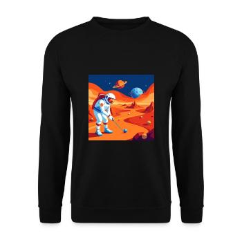 Galaktischer Golfer: Exoplaneten-Erlebnis - Unisex Pullover - Schwarz - Vorne - Alina (178cm) & Michal (187cm)