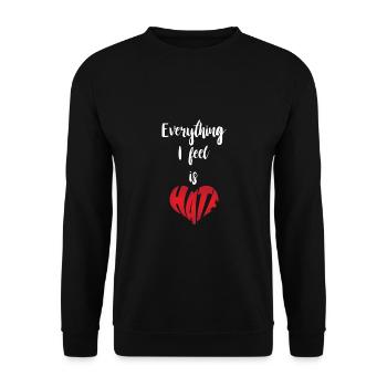 Alles, was ich fühle, ist Hass Stopp Hass - Unisex Pullover - Schwarz - Vorne - Alina (178cm) & Michal (187cm)