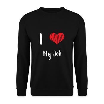 Hasse meinen Job Stopp Hass Anti Hass - Unisex Pullover - Schwarz - Vorne - Alina (178cm) & Michal (187cm)