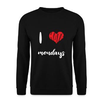 Hate Mondays Stoppt Hass Anti Hass - Unisex Pullover - Schwarz - Vorne - Alina (178cm) & Michal (187cm)