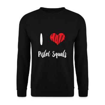 Hasspistole Kniebeuge Stopp Hass Anti Hass - Unisex Pullover - Schwarz - Vorne - Alina (178cm) & Michal (187cm)