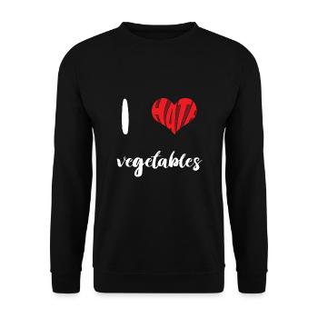 Hass Gemüse Stopp Hass Anti Hass - Unisex Pullover - Schwarz - Vorne - Alina (178cm) & Michal (187cm)