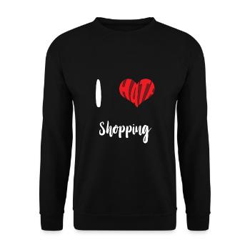 Hass Shopping Stopp Hass Anti Hass - Unisex Pullover - Schwarz - Vorne - Alina (178cm) & Michal (187cm)