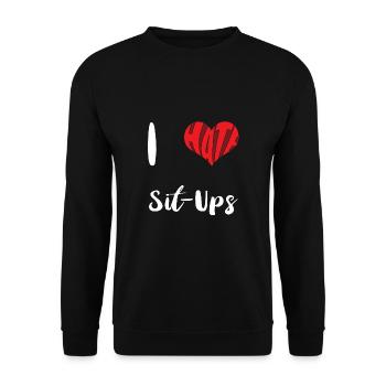 Fitness I Hate Sit-Ups Training Exercise - Unisex Sweatshirt - black - Front - Alina (178cm) & Michal (187cm)