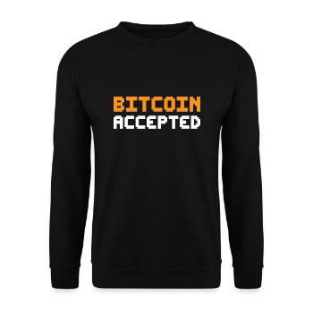 Bitcoin Accepted - Unisex Sweatshirt - black - Front - Alina (178cm) & Michal (187cm)