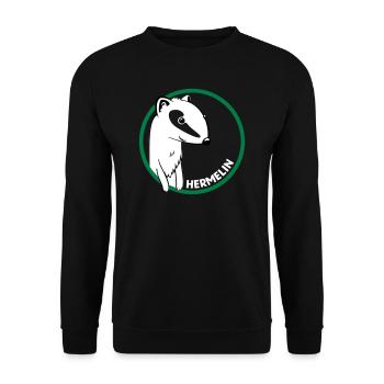 Hermelin - Unisex Pullover - Schwarz - Vorne - Alina (178cm) & Michal (187cm)