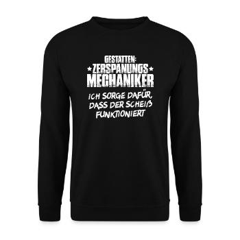 Machinist turning lathe cutter gift - Unisex Sweatshirt - black - Front - Alina (178cm) & Michal (187cm)