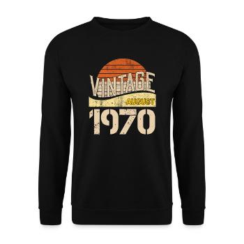 Millésime Août 1970 - Sweat-shirt Unisexe - noir - Devant - Alina (178cm) & Michal (187cm)